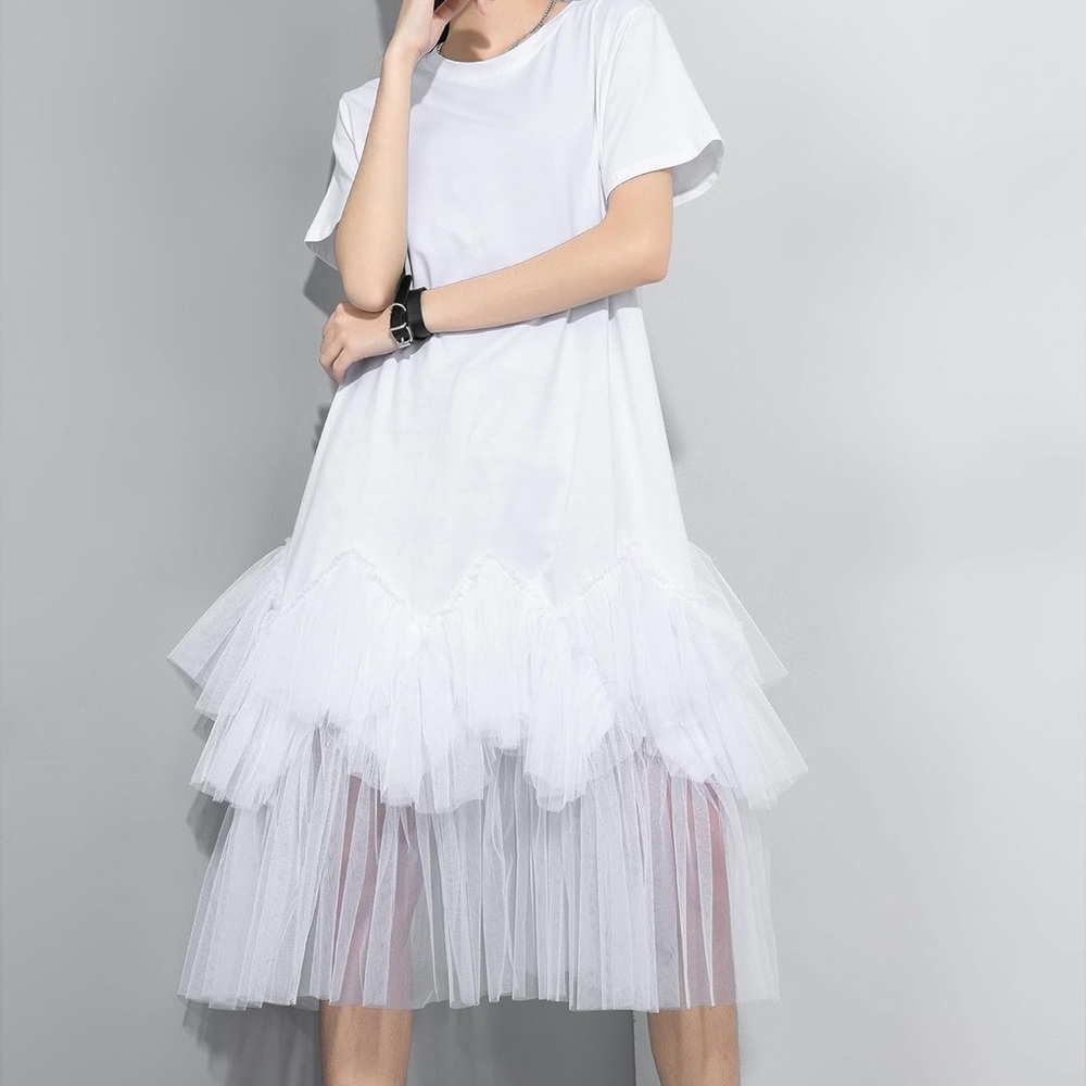 Crew Neck Tutu Tulle Dress